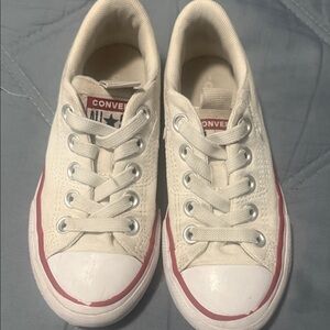 Converse Kids' White Sneakers with Red Trim